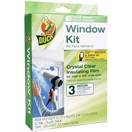 Duck Brand SFWK Shrink Film Window Insulation Kit: 62 in. x 126 in. (Clear/Indoor-Grade) / 3 Pieces