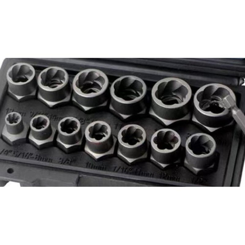 Extractor Socket Sets14pcs, Inside Square Female, Outside Hex to Drive