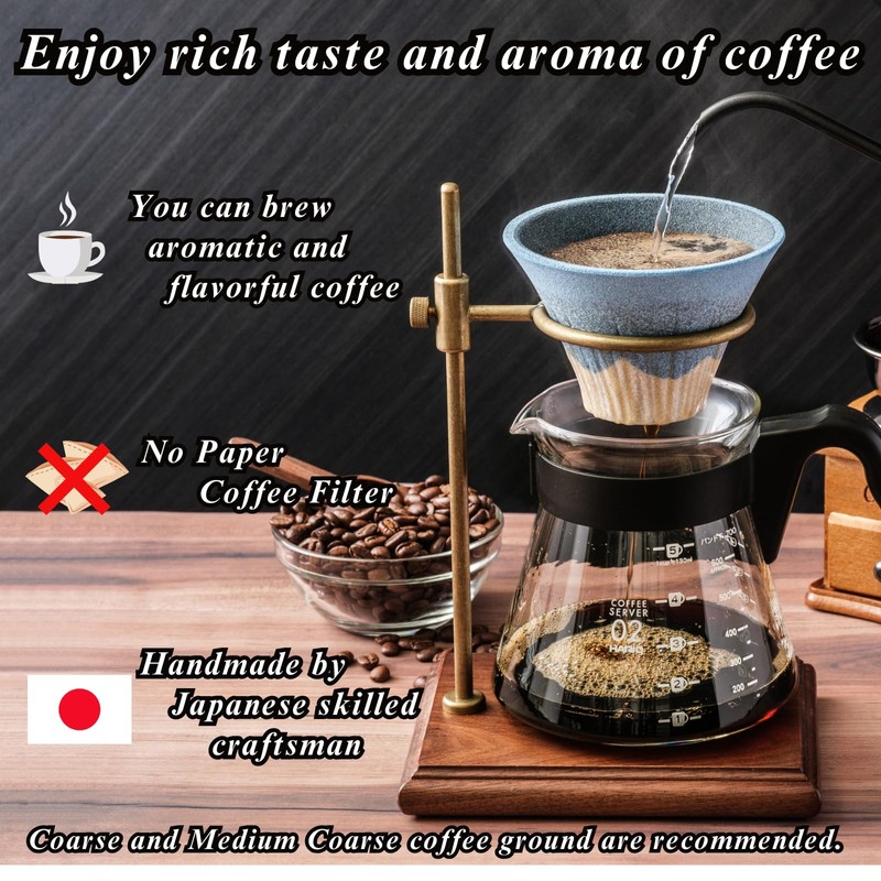 Ceramic Reusable Coffee Filter Dripper Paperless Sustinable Mt. Fuji Made