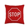 STOP SIGN ROAD TRAFFIC HIGHWAY SIGNAL LIGHT RULES Throw Pillow