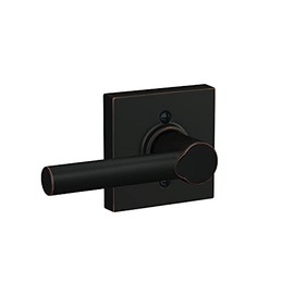 SCHLAGE F170 BRW 716 COL Broadway Lever with Collins Trim Non-Turning Dummy Door Handle, Aged Bronze