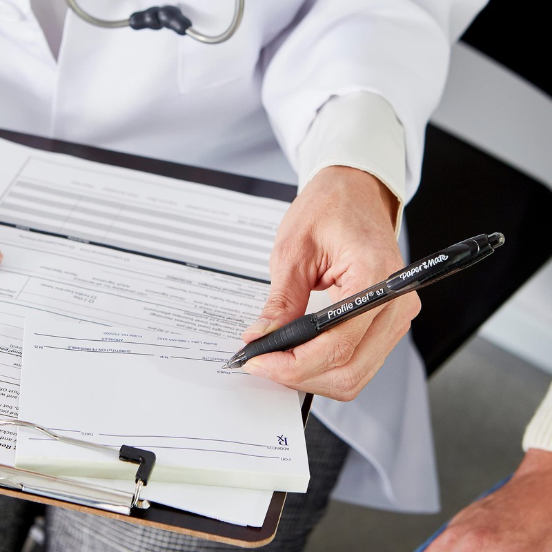 Paper Mate Gel Pen, Profile Retractable Pen, 0.7mm, Assorted, 4