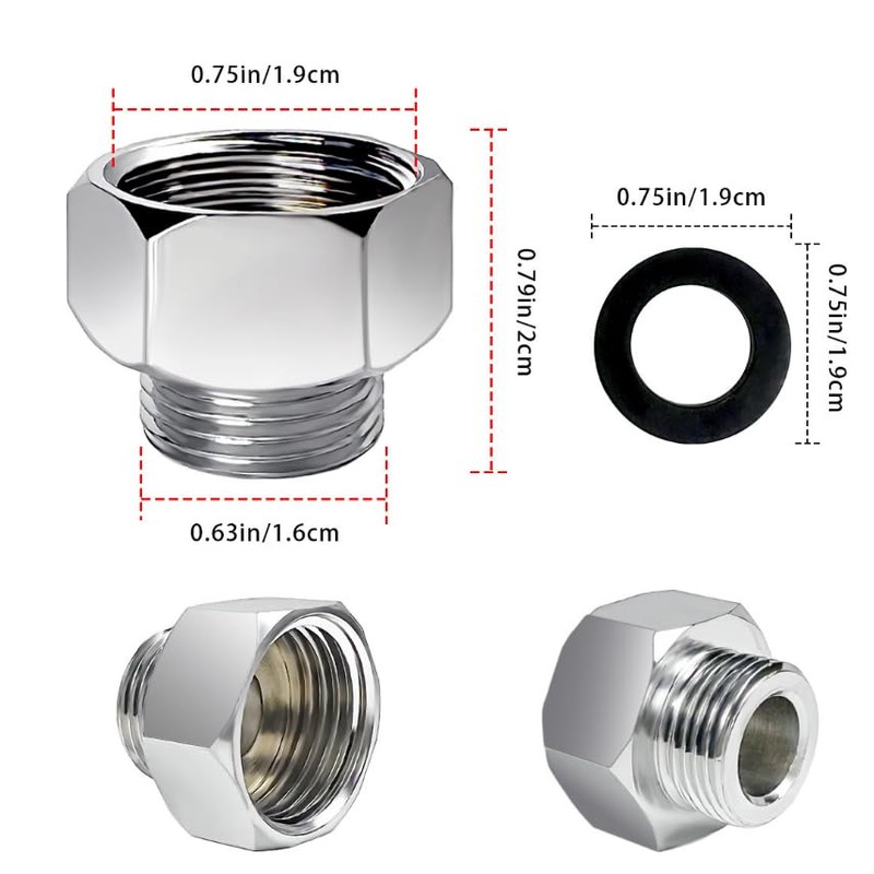 4 PCS Water Line Adapter, Pipe Fittings in 1/2" Female