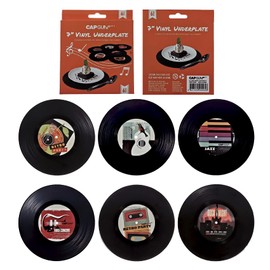 Redomm Vinyl Record Coasters,Creative Drink Coasters Set of 6 for Drinks Bars Cafes Home Party Office Gift Ideas