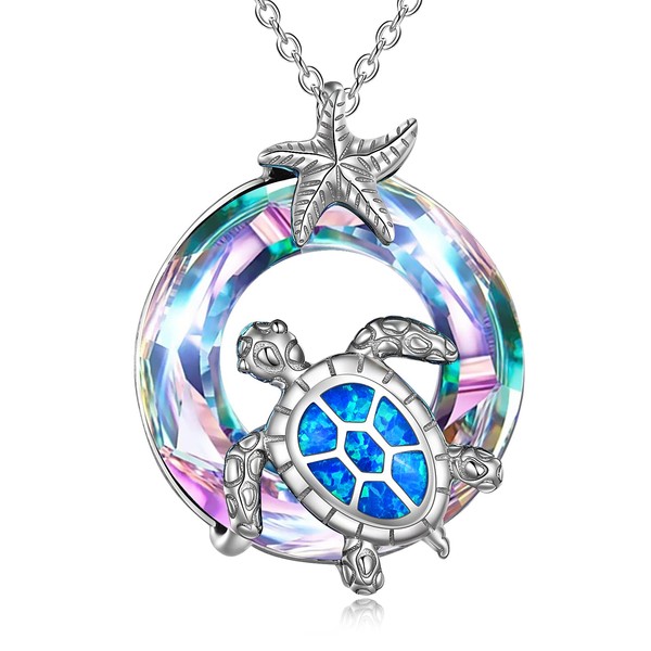 POTOPYY Turtle Necklace Valentines Day Gifts for Her Sterling Silver