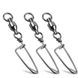 SHADDOCK Ball Bearing Fishing Swivel with Coastlock Snap High Strength Fishing Swivels Snap Fishing Lures Connector 26LB-350LB, Saltwater Fishing Tackle (4#-15pcs-90LB)