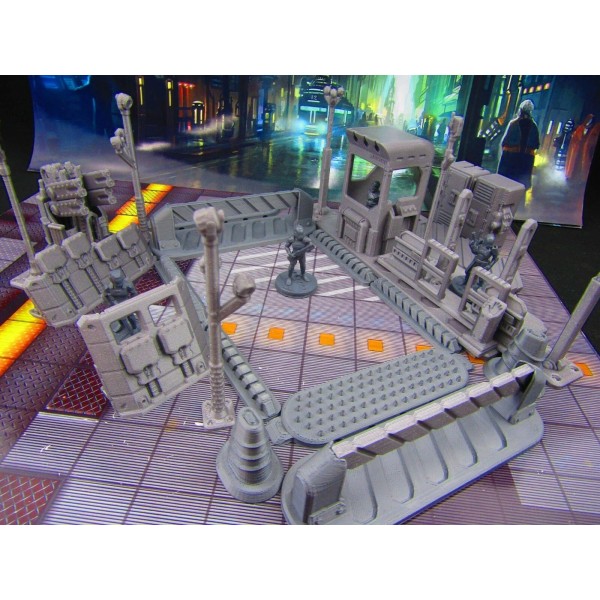 Unbranded 35pc Security Military Checkpoint Gate w/ Minis Scenery Scatter