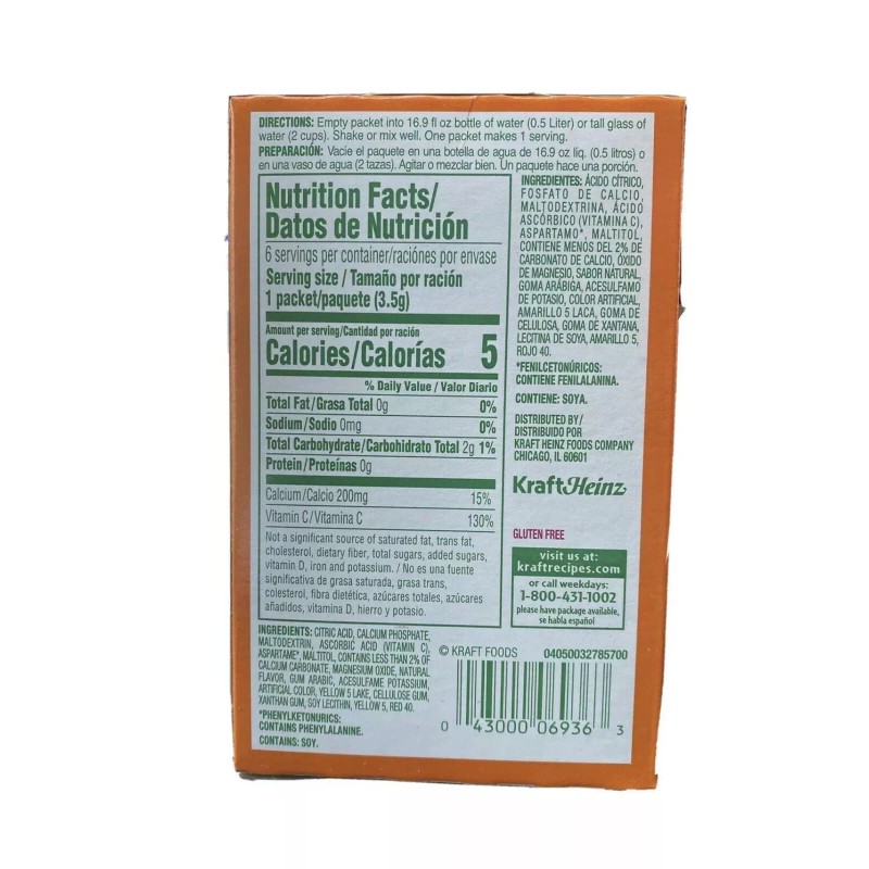 TANG Zero Sugar SINGLES TO GO Drink Mix Orange Tang