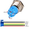 Gebildet 0.63''/16mm Stainless Steel Latching Push Button Switch 12V-24V/5A Power