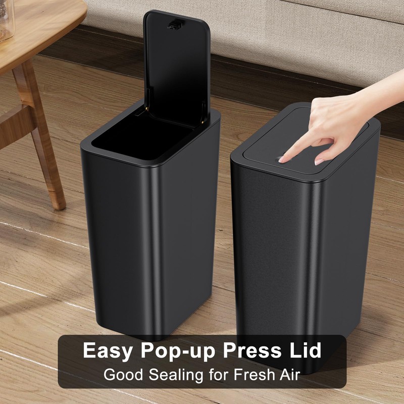 N. NETDOT 3 Pack 10 L/2.6 Gal Bathroom Trash Can