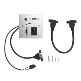 Multimedia Socket Aluminum Alloy USB HD VGA 3.5MM Sound RJ45 Network Wall Socket for Home Hotel Office