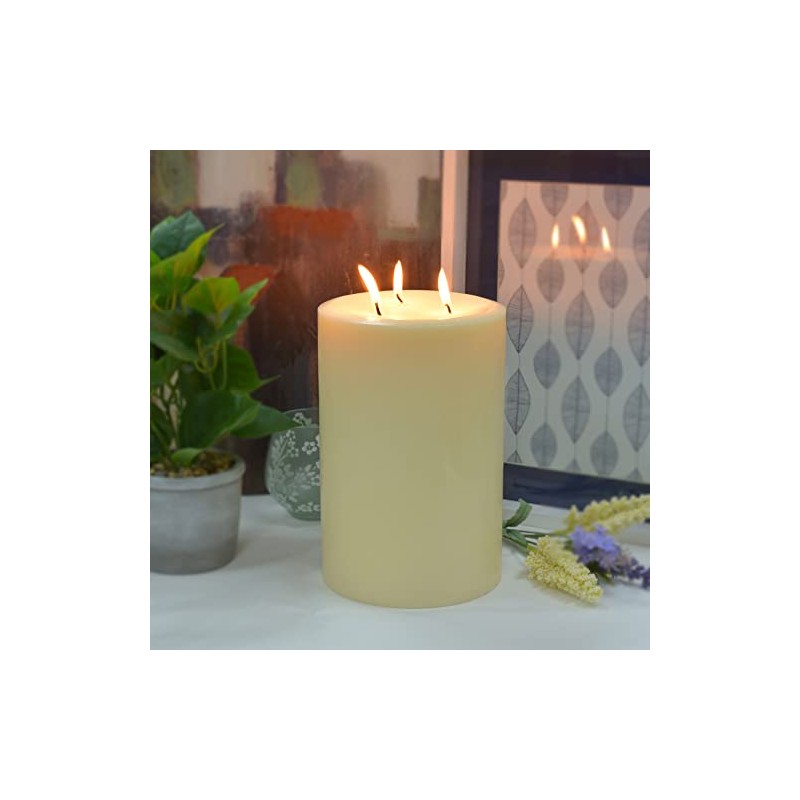 6 x 9 Inch Ivory Pillar Candle