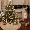 Christmas Tree Skirt Linen Burlap Tree Skirt with Ruffled Border