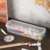 BTSKY 1 Pack Long Plastic Storage Box for Pencils Clear