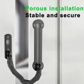 Chain Door Guard Lock，Door Chain Locks with Safety Spring Anti-Theft Press Latch,Chain Locks for Inside Door and Extra Front Door Lock, Matte Black
