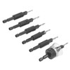 6pcs Countersink Drill Bit Set 82 Degree Chamfer 1/4 Inch