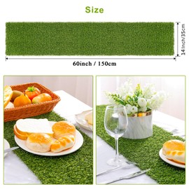 Farochy Artificial Grass Table Runners - Synthetic Grass Table Runner for Wedding Party, Birthday, Banquet, Baby Shower, Home Decorations (14 x 60 inches)