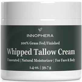 Crema Batida De Sebo De Res Para El Cuidado De La Piel ‒ Alimentada Con Pasto Y Terminada Con Pasto ‒ Humectante 100% Natural Para Piel Sensible ‒ Loción Facial Y Corporal Hecha A Mano ‒ Sin