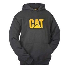 Caterpillar Men's Trademark Hoodies with Embroidered CAT Front Logo, S3 Cord Management System and Pouch Pocket, Black, 4X Large