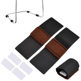 Laughhe 24 Pack Furniture Felt Pads with Hook and Loop Fasteners for Scratches and Reduce Noises, Wrap-around Felt Floor Savers Furniture Sliders for Sled Base Side Chair (L)