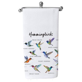 LEVLO Hummingbird Kitchen Dish Towel - 80% Polyester, 20% Polyamide - Large - Modern - Super Absorbent - Lightweight - 24" x 16" - Hummingbirds T 2UK