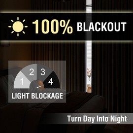 H.VERSAILTEX 100% Blackout Curtains for Bedroom Burlap Textured Living Room Curtains Thermal Black Out Curtains 96 Inch Long Windows Grommet Curtains Drapes, 2 Panels, W52 x L96in, Heather Natural