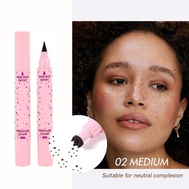 2 in 1 Eyeliner Freckle Pen with Waterproof Formula and Dual Tip Design for Natural Lifelike Makeup, Soft Dot Stamp Pen Creates Effortless Sunkissed Look in Multiple Shades (2# MEDIUM)