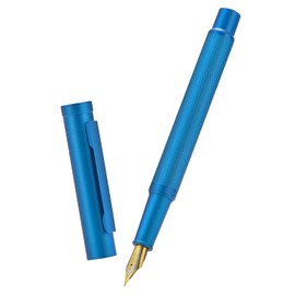 Asvine Blue Forest Fountain Pen Fine Nib, Classic Design with Converter and Metal Pen Case, The Light of Hope Serise