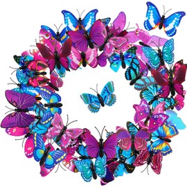 36 Piezas de Clips de Pelo de Mariposa, Coloridos Pasadores de Mariposa, 3D, para Día de San Valentín, Mariposa, para Mujeres, Fiestas (Morado, Azul)