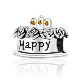 SBI Jewelry November Birthday Charm for Bracelet for Women Girlfriends Happy Birthday Yellow Charm Bracelet Charms Flower Necklace Pendant Gifts