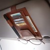 Londo Leather Sun Visor Organiser Car Interior Accessory with Credit