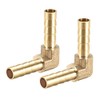 sourcing map 2 pieces 6 mm barb brass 90° angle