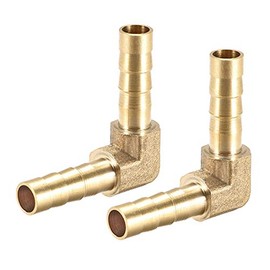 sourcing map 2 pieces 6 mm barb brass 90° angle pipe connector coupler hose adapter
