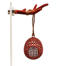 SPANSEE Jumping Spider Enclosure with Magnetic Antler, 3D Printed Resin Spider Hideout Nest with Simulated Antler, Jumping Spider Habitat Cute Decoration for Terrarium, Small Pets Toy, Brown