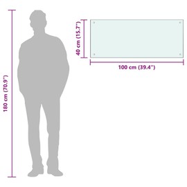 vidaXL Kitchen Backsplash - Tempered Glass Protective Wall in Classic White, Easy Maintenance and Secure Installation, Measures 39.4"x15.7"