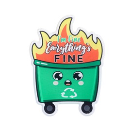 Pack of 2 Bin Fire Fridge Magnet, Emotional Dumpster Fire Support Ornament Rubbish Container Fire Magnet Funny Magnets for the Fridge for Friends and Colleagues