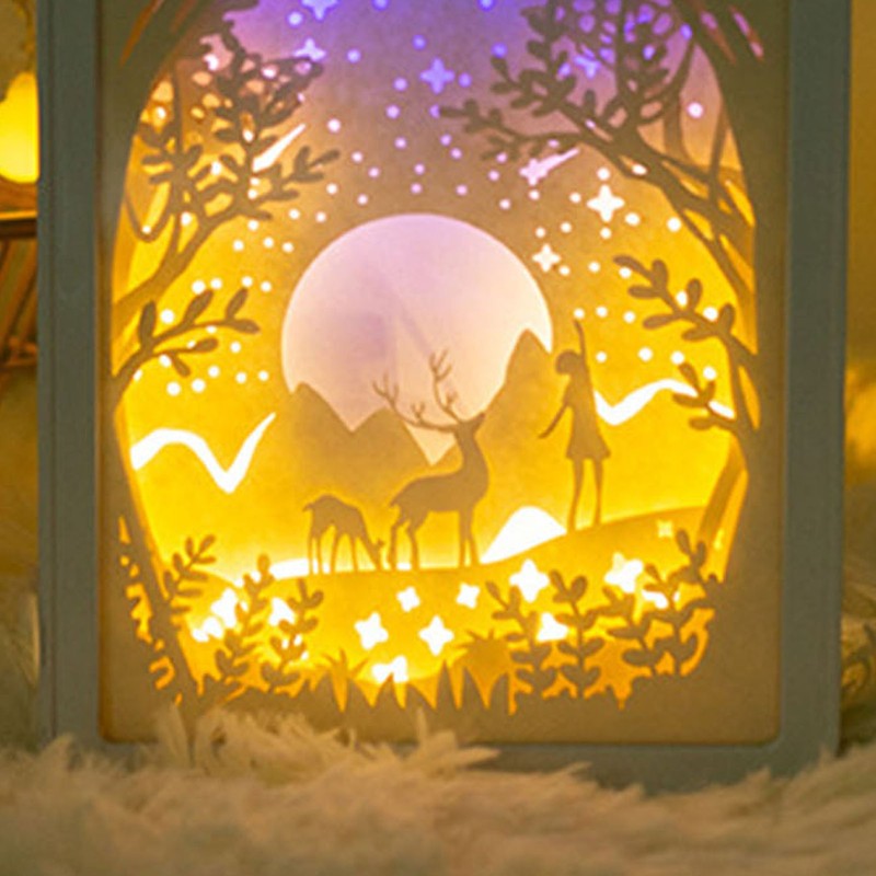 Papercut Light Box Soft Warm Light Romantic USB Battery Powered