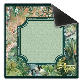 Green Tropical Plants Mahjong Mat 31.5" x 31.5",Vintage Green Non-Slip Noise Reduction Mahjong Table Cover Accessories Supplies for Dominoes Poker Card Board and Tile Games Gifts