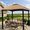 Gazebo Canopy Top Replacement 10x12 Canopy Cover 2 Tier Brown，Replacement