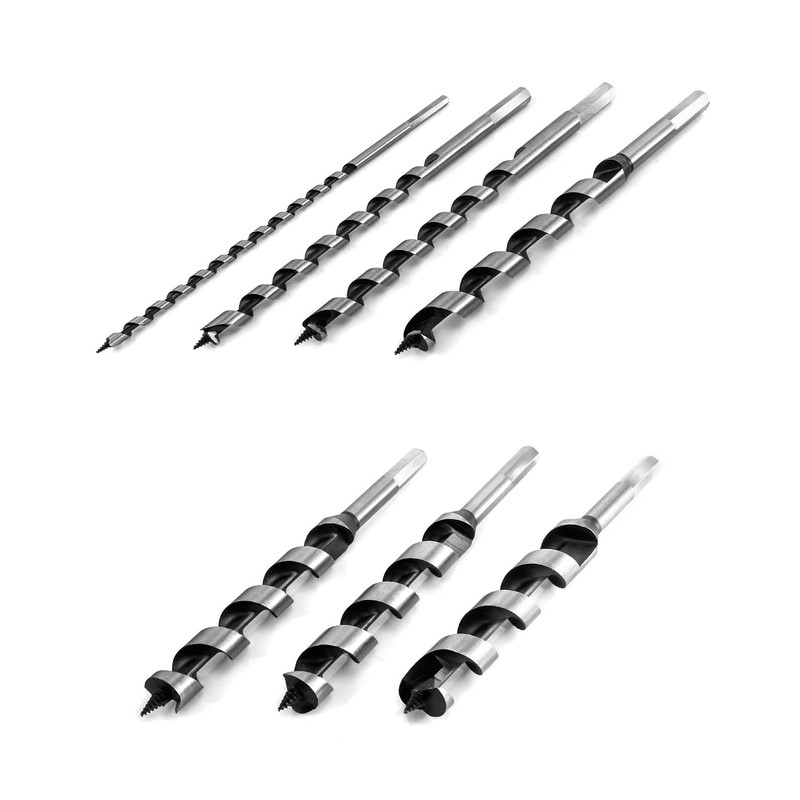 QWORK Auger Drill Bit Set, 7 Piece Set 9" Auger