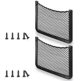 Frienda 1 Pc ABS Plastic Frame Car Storage Net Bag Phone Car Mesh Net Holder RV Storage Boat Cargo Pocket Organizer Framed Mesh Pocket with Screws for Auto RV (12 x 8 Inch)