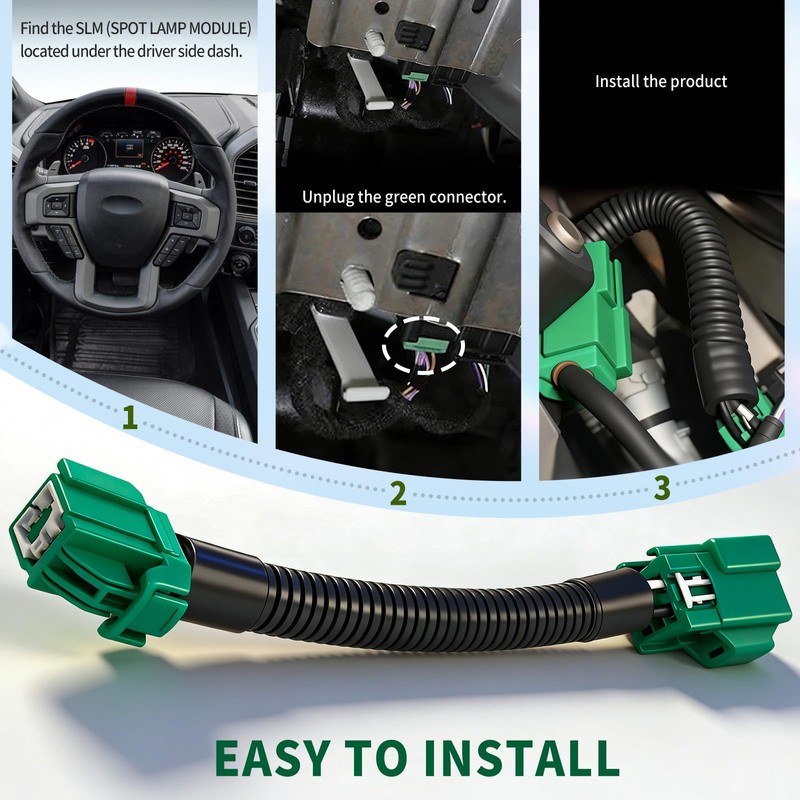 Mirror Spot Lights Speed Override Mod Harness for Ford F-150