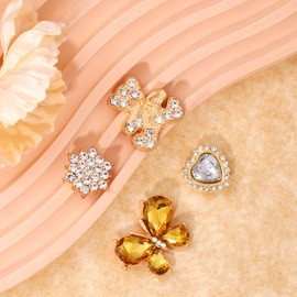 Rhinestone Bling Shoe Charms Designer Jewelry Accessories for Women Girls Luxury Rhinestone Butterfly Jewelry Shoe Decoration with Bling Girly Chains Fashion for Party Favors Birthday Gifts, Small