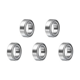 uxcell 5pcs R1810ZZ Deep Groove Ball Bearings 5/16" ID x 1/2" OD x 5/32" Height P5 Miniature Bearings Double Metal Shielded Chrome Steel Z3 Bearing for Engineering Machinery, Silver Tone