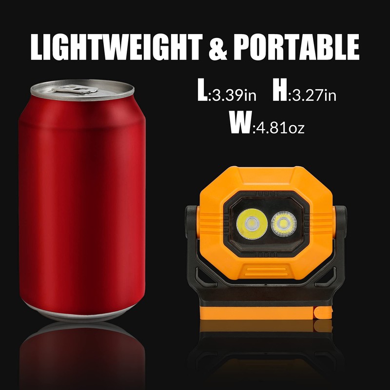 LED Rechargeable Work Light, 1500LM Portable COB Magnetic Lights with