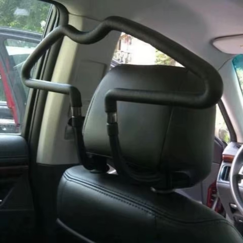 Universal Car Headrest Coat Hanger with Steel Frame & Soft