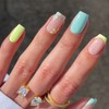 Flower Design False Nails, 24Pcs Short Square Cute Press on