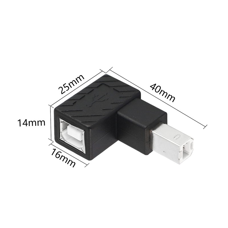 YACSEJAO USB 2.0 Type-B Printer Adapter, 2 Pack 90 Degrees