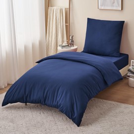 RUIKASI Bed Linen 140 x 200 cm 2-Piece Blue - Duvet Cover 140 x 200 cm Set with Pillowcases, Microfibre Bedding Sets 140 x 200 cm with Zip Soft and Non-Iron
