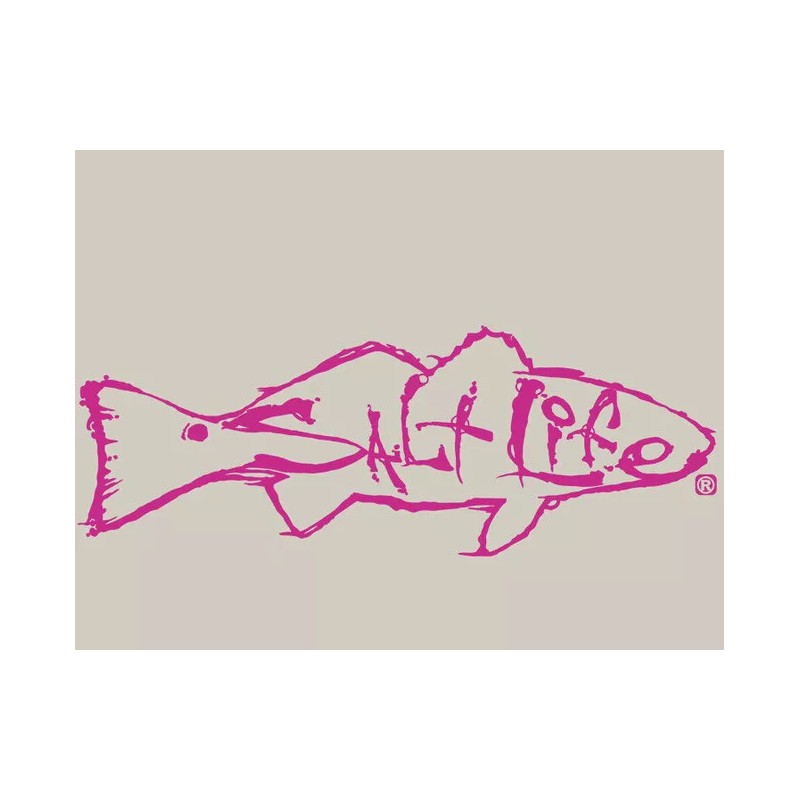 SALT LIFE SIGNATURE RED FISH Pink medium DECAL SA886 new